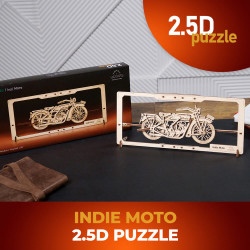 UA Juguetes – Puzzle 2,5D Indie Moto de UGEARS – maqueta para construir
