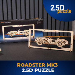 UA Juguetes – Puzzle 2,5D Roadster MK3 de UGEARS – maqueta para construir