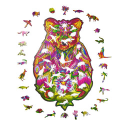Colorido juego de rompecabezas con temática de animales para el desarrollo intelectual con hermosos colores y detalles