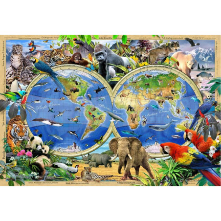 UA Juguetes - Tienda de puzzles - Mapa del reino animal 75/150/300/600 piezas