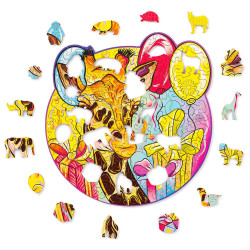 UA Juguetes - Jirafa - puzzle de animales de madera – 110 piezas