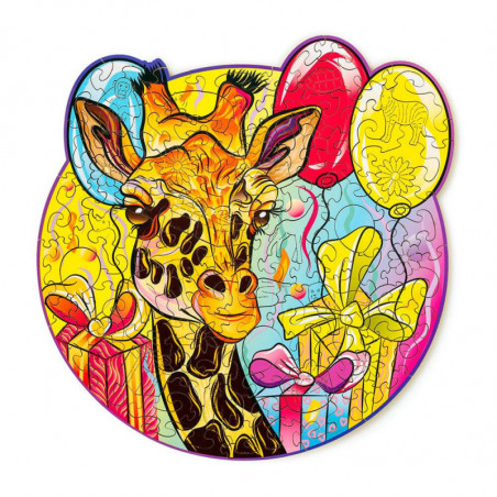 UA Juguetes - Jirafa - puzzle de animales de madera – 110 piezas