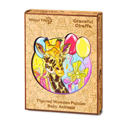UA Juguetes - Jirafa - puzzle de animales de madera – 110 piezas