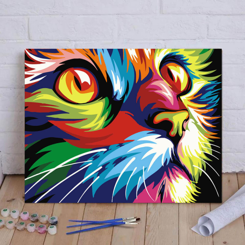 UA JUGUETES – Gatito abstracto – pintura por números