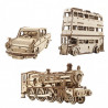 UA JUGUETES - Conjunto especial 3-en-1 de Ugears: Expreso de Hogwarts™ + Autobús Noctámbulo™ + Ford Anglia Volador™