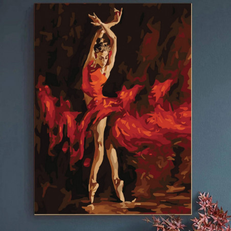 UA Juguetes Shop – Dancing red bailarine – painting by numbers