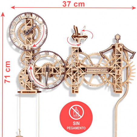 UA Juguetes – Steampunk Reloj De Pared – maqueta mecánica de Wooden.city