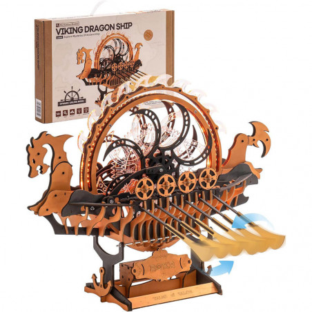 UA Juguetes – Barco Dragón Vikingo – ROKR Puzzle 3D de madera