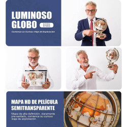 UA Juguetes – Globo del mundo luminoso – maqueta mecánica con la luz LED integrada