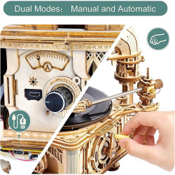 UA Juguetes – Gramófono Clásico – maqueta para montar, modos automático y manual