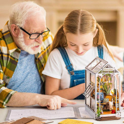 UA Juguetes – Casa Jardín – Escena en Miniatura de Madera para Sujetalibros