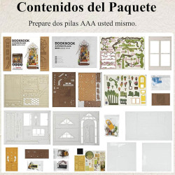 UA Juguetes – Casa Jardín – Escena en Miniatura de Madera para Sujetalibros