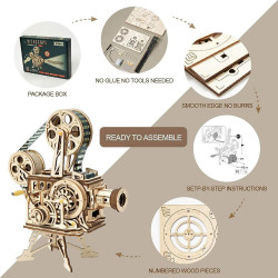 UA Juguetes – Proyector de películas Vitascopio – rompecabezas de madera en 3D LK601