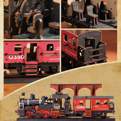 UA Juguetes Shop – Steam Journey – Mechanical Wooden Train Model by Robotime Rolife