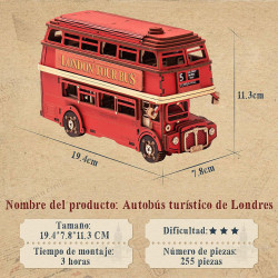 UA Juguetes – Rolife London Tour Bus – Puzzle 3D de Madera del Autobús de Londres