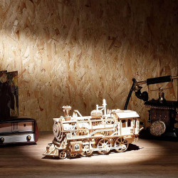 UA Juguetes Shop – Locomotive LK701 Mechanical Wooden Model  – 3D Wooden Puzzle ROKR ROBOTIME