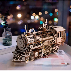UA Juguetes Shop – Locomotive LK701 Mechanical Wooden Model  – 3D Wooden Puzzle ROKR ROBOTIME