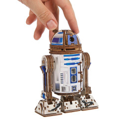 UA Juguetes Shop – Ugears R2-D2 Wooden 3D Model – Mechanical Droid with LED Projector