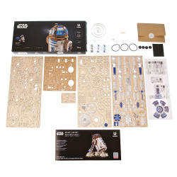 UA Juguetes Shop – Ugears R2-D2 Wooden 3D Model – Mechanical Droid with LED Projector