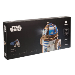 UA Juguetes Shop – Ugears R2-D2 Wooden 3D Model – Mechanical Droid with LED Projector