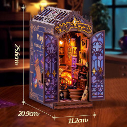 UA Juguetes Shop – Magic Fantasy Corner Book Nook DIY – Wooden 3D Puzzle with LED Light