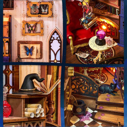 UA Juguetes – Magic Fantasy Corner Book Nook DIY de madera con luz LED | Robotime