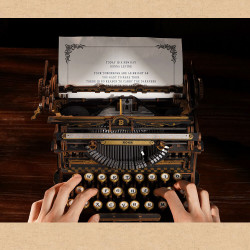UA Juguetes Shop – ROKR Mechanical Typewriter LK703B | Functional 3D Wooden Puzzle