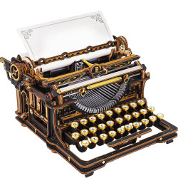 UA Juguetes Shop – ROKR Mechanical Typewriter LK703B | Functional 3D Wooden Puzzle