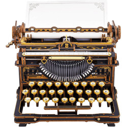 UA Juguetes Shop – ROKR Mechanical Typewriter LK703B | Functional 3D Wooden Puzzle