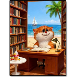 UA Juguetes Shop – Library Cat – painting by numbers