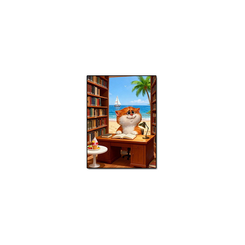 UA JUGUETES – El gato en la  biblioteca – pintura por números