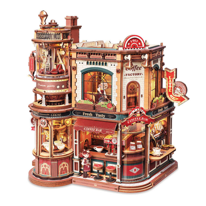 UA Juguetes – ROKR Dream Coffee Factory EAB02 | Maqueta 3D de Madera