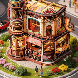 UA Juguetes – ROKR Dream Coffee Factory EAB02 | Maqueta 3D de Madera
