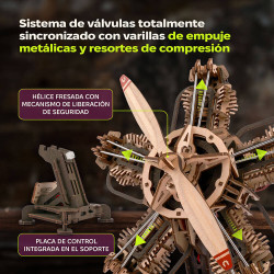 Motor de avión R-5 UGEARS | Maqueta mecánica 3D