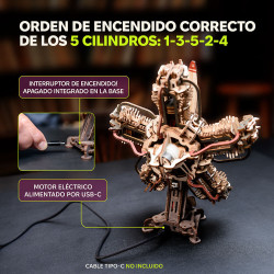 Motor de avión R-5 UGEARS | Maqueta mecánica 3D