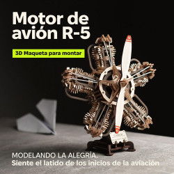 Motor de avión R-5 UGEARS | Maqueta mecánica 3D