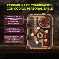 UGEARS Safe Too | Caja fuerte mecánica de madera