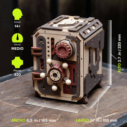 UGEARS Safe Too | Caja fuerte mecánica de madera