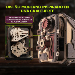 UGEARS Safe Too | Caja fuerte mecánica de madera