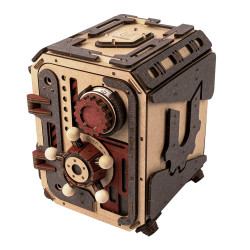 UGEARS Safe Too | Caja fuerte mecánica de madera