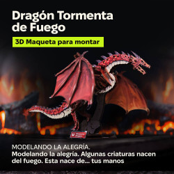 Dragón Tormenta de Fuego UGEARS | Puzzle 3D Mecánico